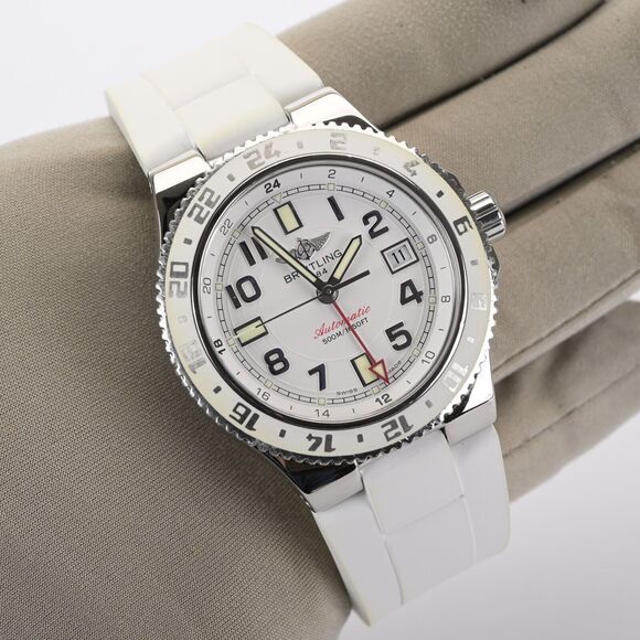 Breitling Superocean GMT A32380 White Automatic 41mm Men's Watch Full Set - Picture 14 of 15